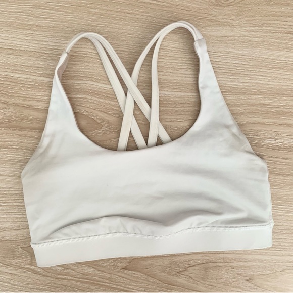 lululemon athletica Other - Lululemon Size 4 White Strappy Back Sports Bra Stained